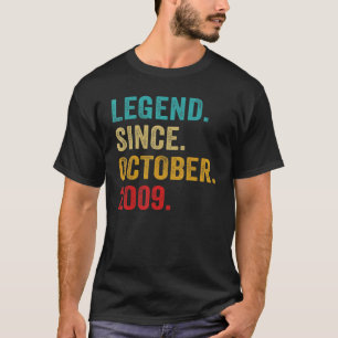 Camiseta Lenda De 13 Anos Desde Outubro De 2009 13 Birthd