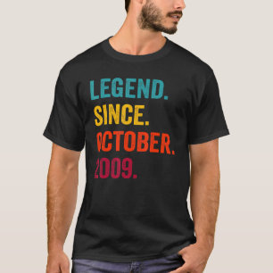 Camiseta Lenda De 13 Anos Desde Outubro De 2009 13 Birthda