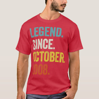 Camiseta Lenda De 14 Anos Desde Outubro De 2008 14 Birthd