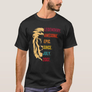 Camiseta Lenda De 15 Anos Desde Julho De 2007 15 Aniversári