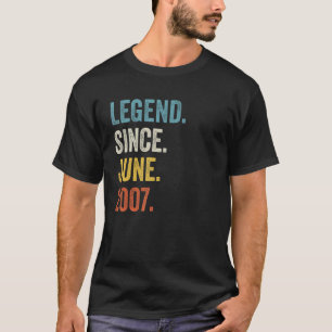 Camiseta Lenda De 15 Anos Desde Junho De 2007 15 Aniversári