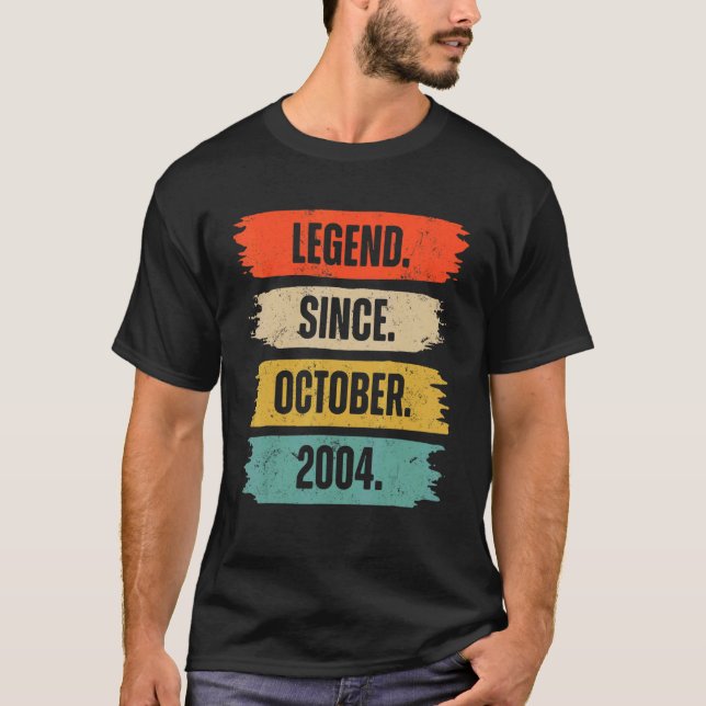 Camiseta Lenda de 18 anos desde outubro de 2004 18º nascime (Frente)
