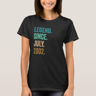 Camiseta Lenda De 20 Anos Desde Julho De 2002 20 Aniversári