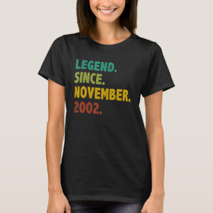 Camiseta Lenda De 20 Anos Desde Novembro De 2002 Nascimento