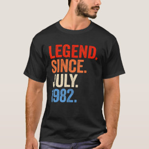 Camiseta Lenda De 40 Anos Desde Julho De 1982 aniversário d