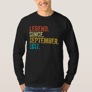 Camiseta Lenda de 5 Anos Desde Setembro de 2017 5º Aniversá