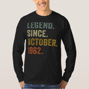 Camiseta Lenda De 60 Anos Desde Outubro De 1962 60º Nascime