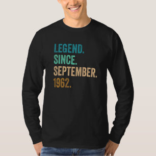 Camiseta Lenda De 60 Anos Desde Setembro De 1962 60º Nascim