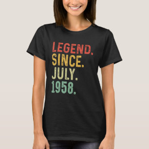 Camiseta Lenda De 65 Anos Desde Julho De 1958 65º Aniversár