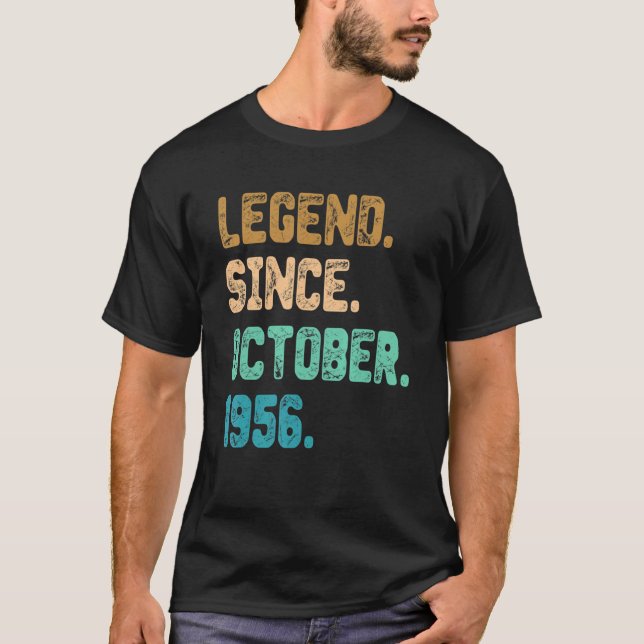 Camiseta Lenda de 66 anos desde outubro de 1956 66º anivers (Frente)