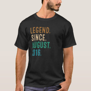 Camiseta Lenda De 6 Anos Desde Agosto De 2016 6 Aniversário