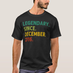 Camiseta Lenda De 6 Anos Desde Dezembro De 2016 6 Birthd