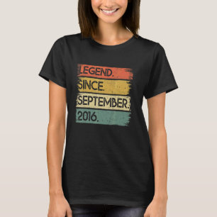 Camiseta Lenda De 6 Anos Desde Setembro De 2016 Nascimento