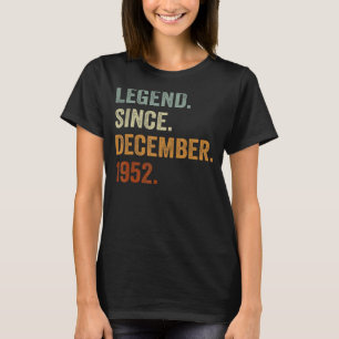 Camiseta Lenda De 70 Anos Desde Dezembro De 1952 Nascimento