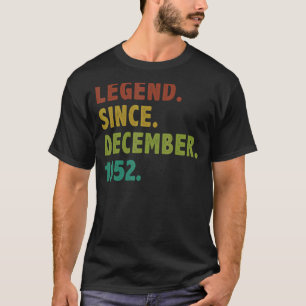 Camiseta Lenda De 70 Anos Desde Dezembro De 1952 Nascimento