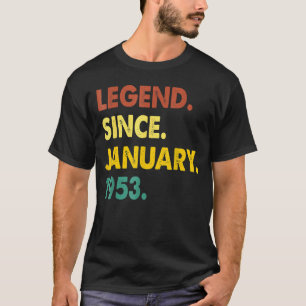 Camiseta Lenda De 70 Anos Desde Janeiro De 1953 70 Birthd