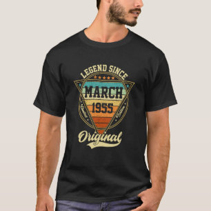 Camiseta Lenda de 71 Anos de Aniversário Vintage Desde Març