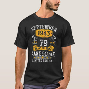 Camiseta Lenda De 79 Anos Desde Setembro De 1943 79º Nascim
