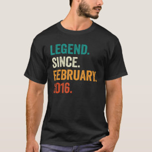 Camiseta Lenda De 7 Anos Desde Fevereiro De 2016 7 Birthd