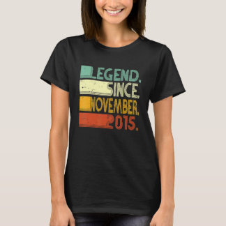 Camiseta Lenda De 7 Anos Desde Novembro De 2015, 7 Birthd