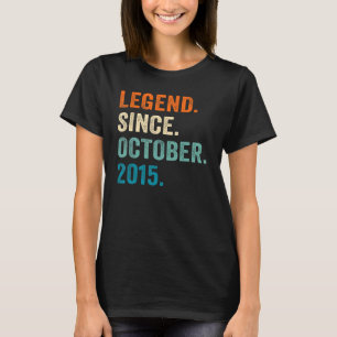 Camiseta Lenda De 7 Anos Desde Outubro De 2015 7 Birthda