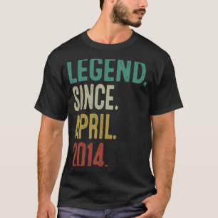 Camiseta Lenda De 9 Anos Desde Abril De 2014 9º Aniversário