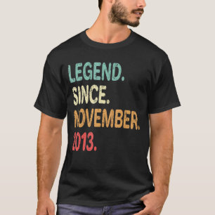 Camiseta Lenda De 9 Anos Desde Novembro De 2013 9º Nascimen