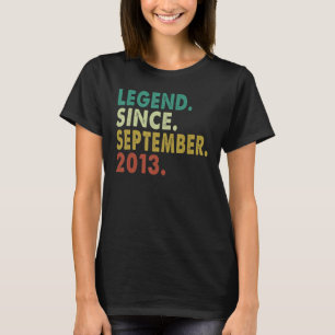 Camiseta Lenda De 9 Anos Desde Setembro De 2013 9º Nascimen