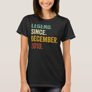 Camiseta Lenda De Aniversário De 12 De 12 Anos Desde Dezemb