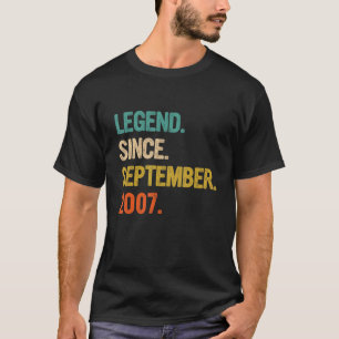 Camiseta Lenda De Aniversário De 15 De 15 Anos Desde Setemb