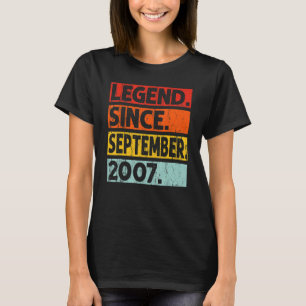 Camiseta Lenda de aniversário de 15 desde setembro de 2007