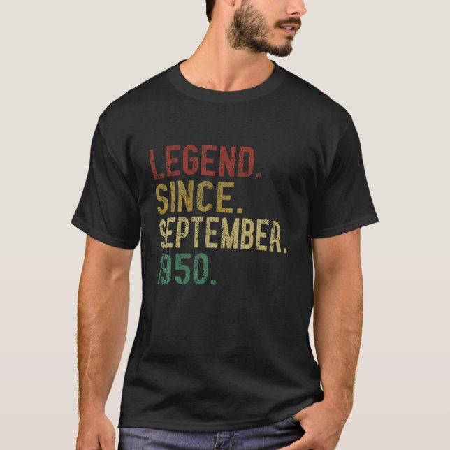 Camiseta Lenda de aniversário de 70 desde setembro de 1950  (Frente)