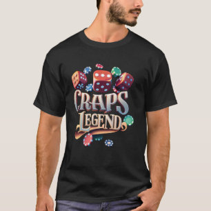 Camiseta Lenda de Craps Cartão de Cassino Engraçado de Apos