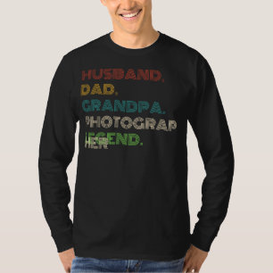 Camiseta Lenda de fotografia: Marido, Pai, Vovô - Engraçado