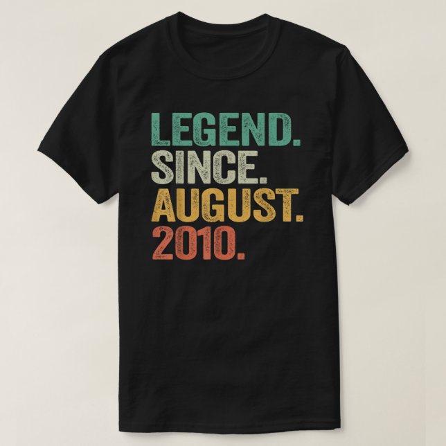 Camiseta Lenda de Garoto 12 de Aniversário de 12 Anos desde (Frente do Design)