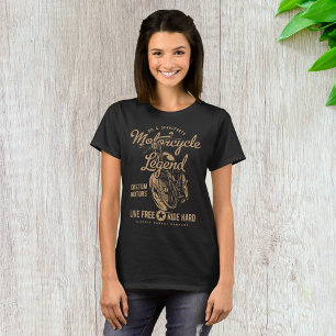 Camiseta Lenda de Motocicleta Viva Livre Dirija Duro