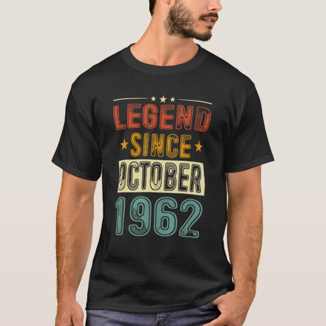 Camiseta Lenda de presente desde outubro de 1962 60º B (Frente)