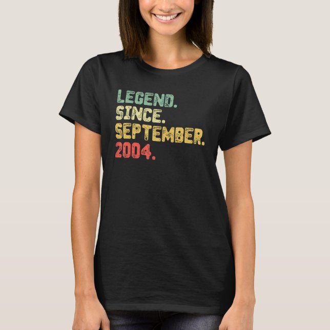 Camiseta Lenda de presente desde setembro de 2004 18 anos (Frente)