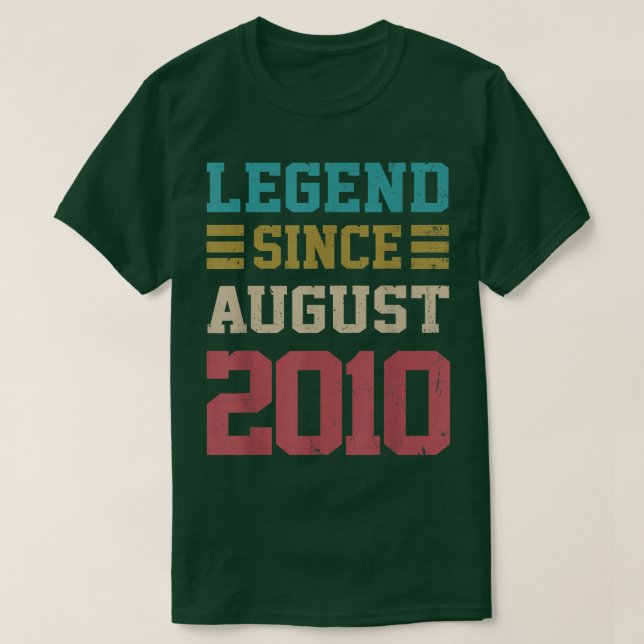 Camiseta Lenda de presentes desde agosto de 2010 (Frente do Design)