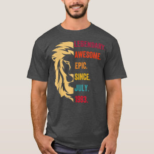 Camiseta Lenda de presentes desde julho de 1993 29th Bir