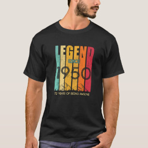 Camiseta Lenda Desde 1950 72 Anos De Ser Incrível