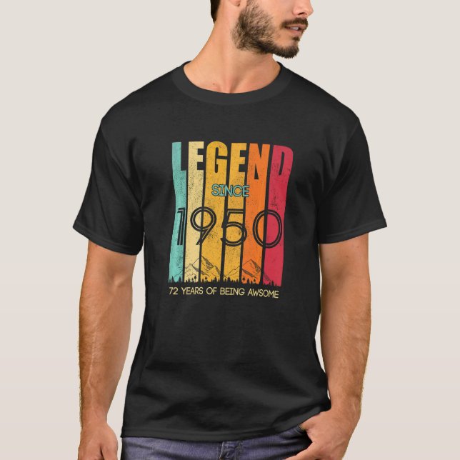 Camiseta Lenda Desde 1950 72 Anos De Ser Incrível (Frente)