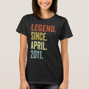 Camiseta Lenda Desde Abril De 2011 Aniversário De 12 12 Ano