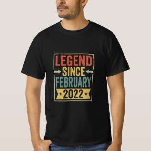 Camiseta Lenda Desde Fevereiro de 2022 Aniversário Retro Vi
