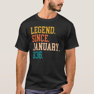 Camiseta Lenda Desde Janeiro de 1936 Para Homens Mulheres 1