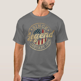 Camiseta Lenda Desde Janeiro de 1976 Vintage Aniversário de