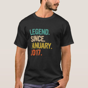 Camiseta Lenda Desde Janeiro De 2017 6 Aniversário 6 Anos O