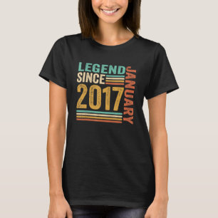 Camiseta Lenda Desde Janeiro de 2017 6 Anos de Idade Aniver
