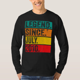 Camiseta Lenda Desde Julho De 2010 12 Aniversário De 12 Ano