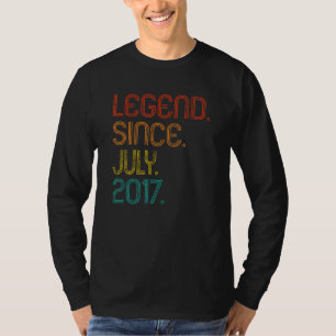 Camiseta Lenda Desde Julho De 2017 5 Aniversário De 5 Anos